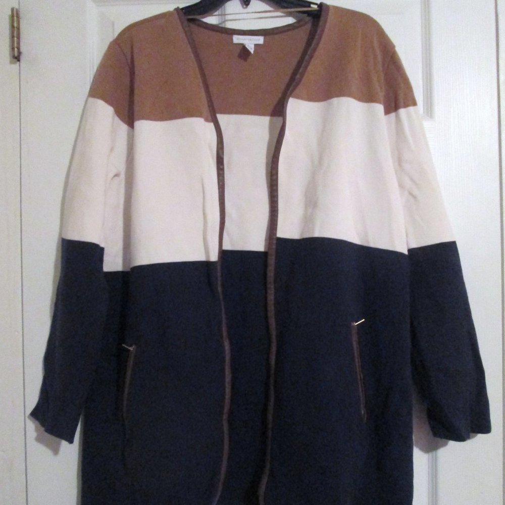 Charter Club Multi Colorblock Open Cardigan XL